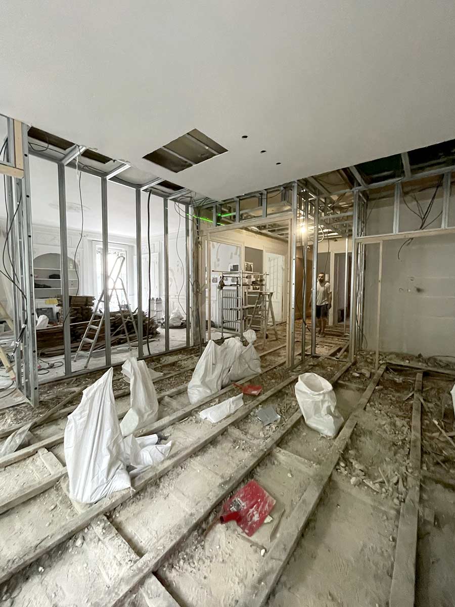 Avant réalisation / en travaux appartement Haussmannien